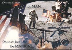 US Space Exploration: One Small Step for Man Postcard