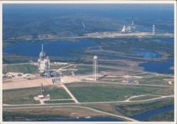 Aerial View, Launch Pads A & B, Kennedy Space Center Postcard