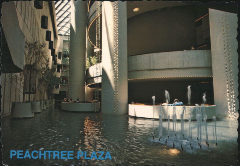 Peachtree Plaza Hotel Lobby, Half-Acre Lake Atlanta Georgia