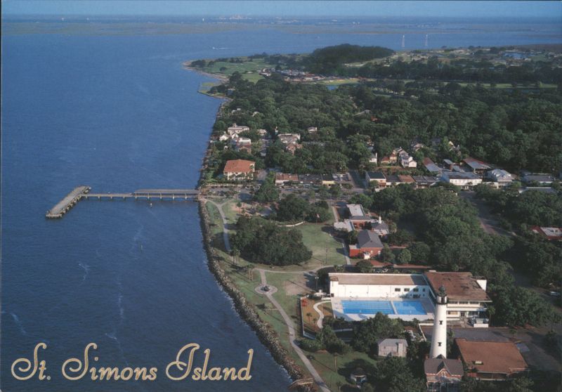 St. Simons Island, Georgia - Aerial View Saint Simons