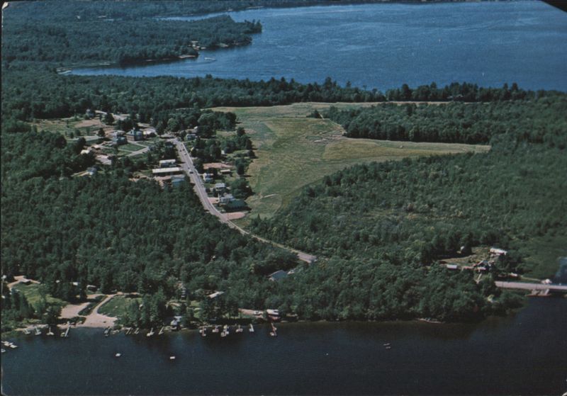 Aerial View of Lake Pleasant, Hamilton County Seat, NY New York