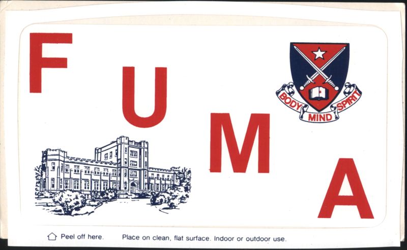 FUMA Sticker - Fork Union Military Academy Crest & Building Virginia
