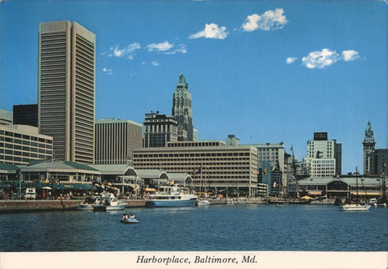 Harborplace and Downtown Skyline, Baltimore, MD Maryland