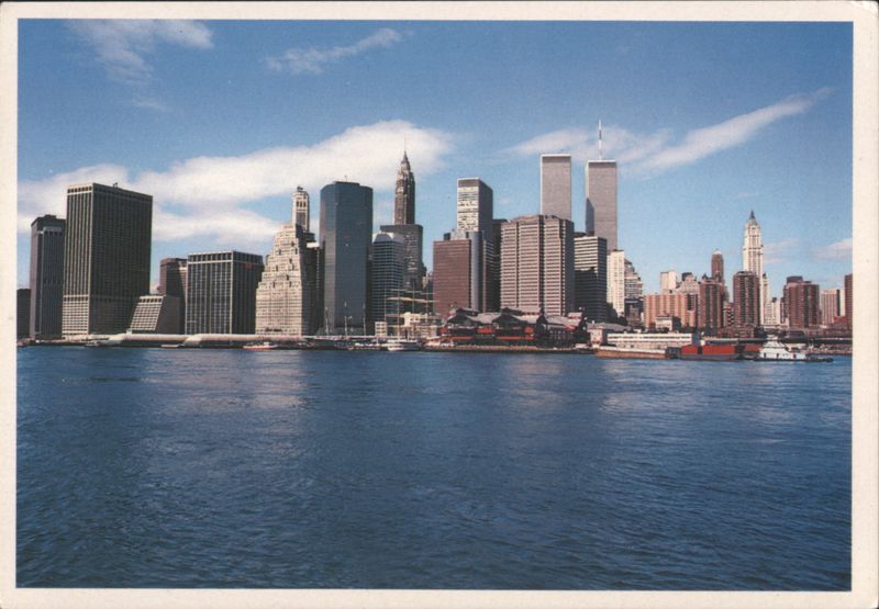 East River and Downtown New York Skyline