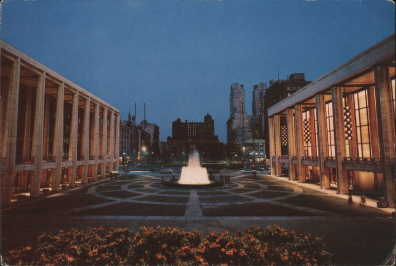 Lincoln Center Plaza at Night, Metropolitan Opera House New York