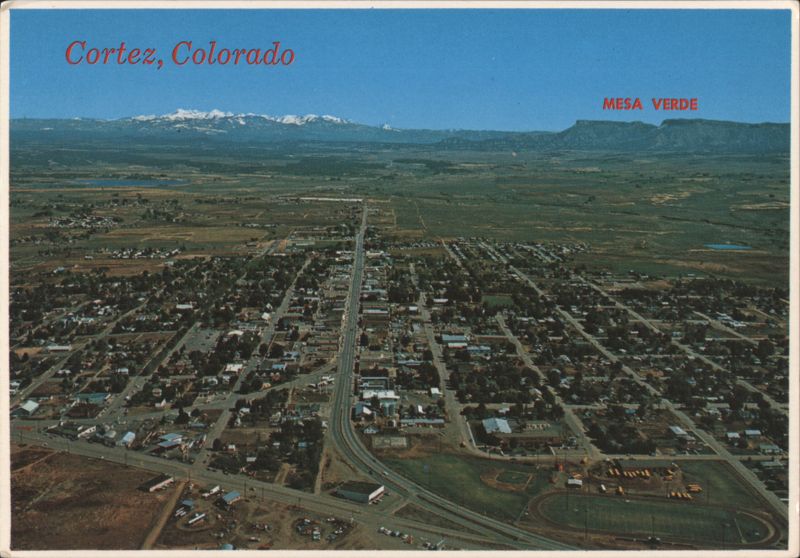 Aerial View of Cortez, Colorado with Mesa Verde Bob Petley