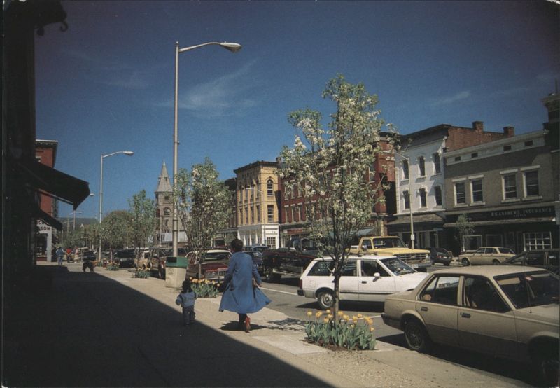 Main Street with Pear Trees and Tulips, Great Barrington Massachusetts