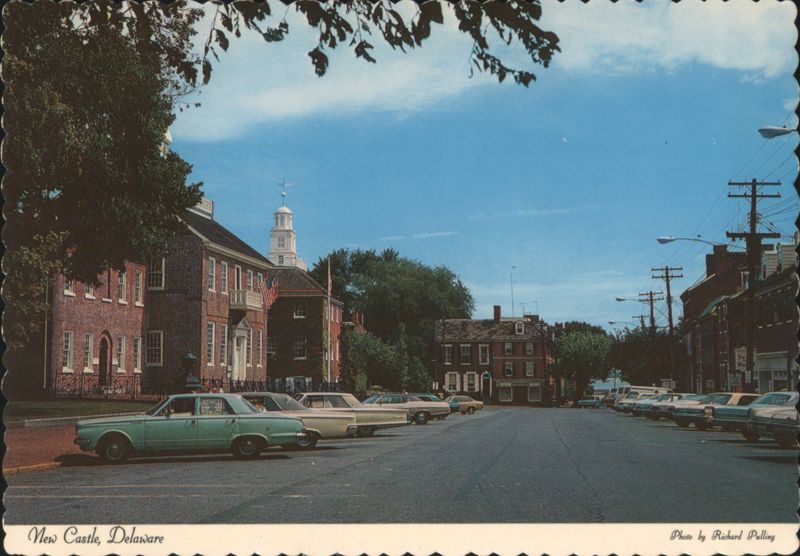 Main Street and Old State (Court) House, New Castle, DE Delaware