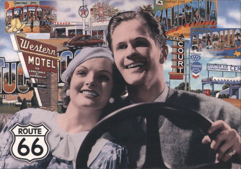 Fun Times on Route 66! Couple Driving