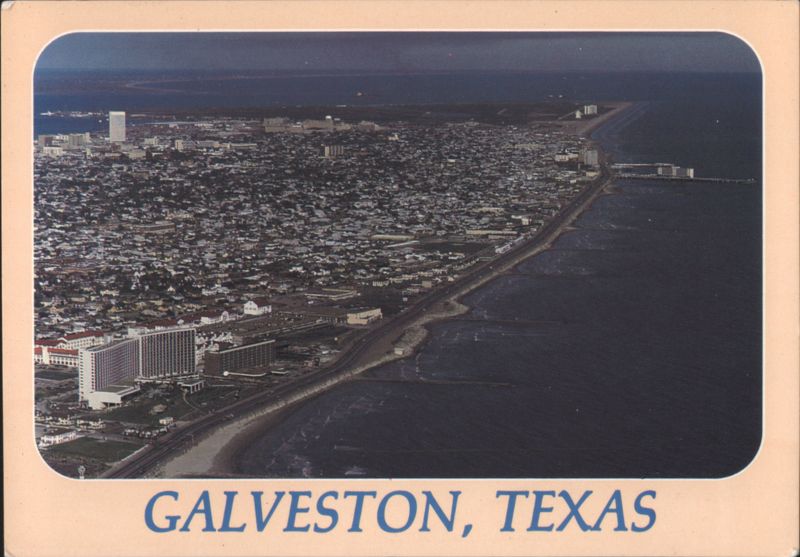 Aerial View of Galveston, Texas Coastline Richard Stockton