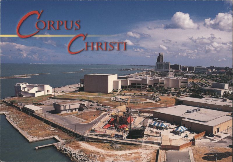 Corpus Christi, Bayfront with Replica Ship and Skyline Texas
