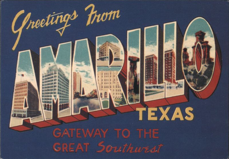 Greetings From AMARILLO TEXAS John Hinde Curteich