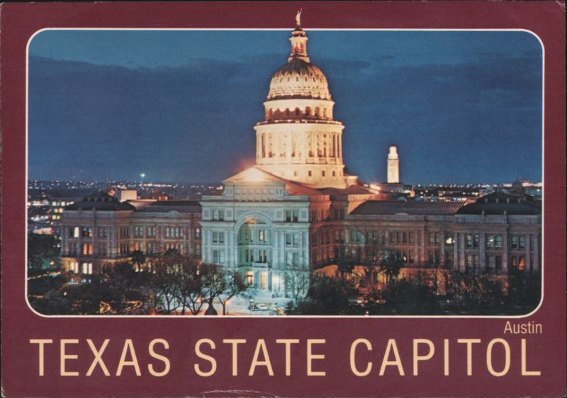 Texas State Capitol, Night View, Austin Texas State Highway Dept.
