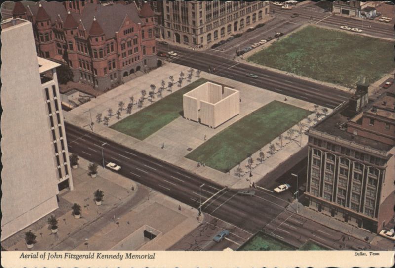 Aerial of John Fitzgerald Kennedy Memorial Dallas Texas