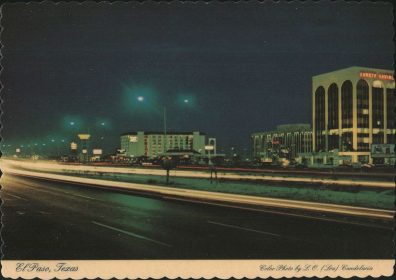 Dusk in El Paso, Interstate 10 looking East on Gateway West Texas