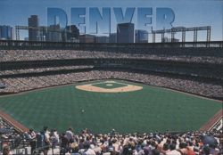Baseball Game at Denver's New Stadium Postcard