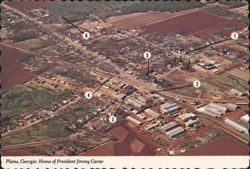 Aerial View of Plains, Georgia, Home of President Jimmy Carter Postcard