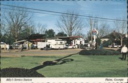 Billy's Service Station, Amoco Gas, Plains, GA Postcard