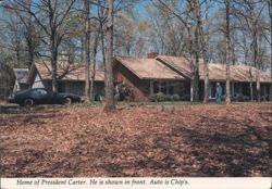 Home of President Carter with Carter and Chip's Car Postcard