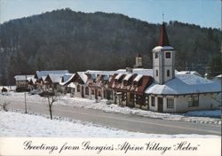 Greetings from Georgia's Alpine Village Helen, Main Street Postcard