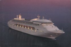 P&O Crown Princess Cruise Ship at Sea Postcard
