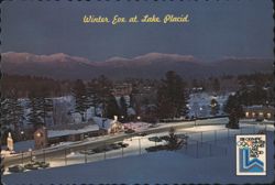 Winter Eve at Lake Placid Postcard