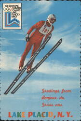 XIII Olympic Winter Games Lake Placid 1980, Ski Jumper Postcard