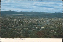 The City of Roanoke, Virginia, as seen from Mill Mountain Postcard