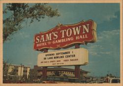 Sam's Town Hotel & Gambling Hall Sign Postcard