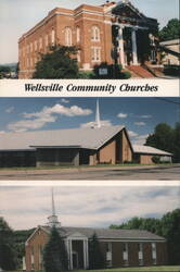 Wellsville Community Churches Postcard