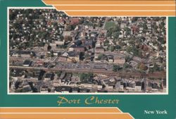 Aerial View of Port Chester, New York Postcard