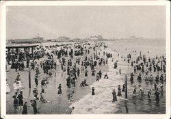Crowded Beach at Coney Island, New York City, 1902 Postcard