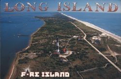 Long Island, Fire Island Lighthouse Aerial View Postcard
