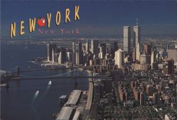 New York, Manhattan's Lower East Side & World Trade Centre Postcard