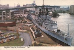 Buffalo Naval & Servicemen's Park with USS Little Rock & USS The Sullivans Postcard