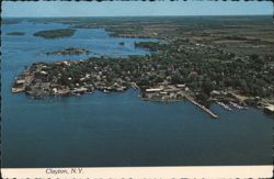 Aerial View of Clayton, N.Y. Postcard