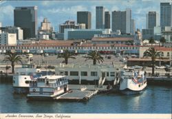 Harbor Excursion with Marietta & Cabrillo, San Diego Skyline Postcard