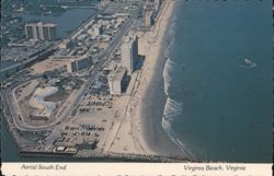 Aerial South End, Virginia Beach Postcard