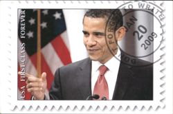 Barack Obama, USA First-Class Forever Stamp, Jan 20 2009 Postcard