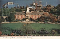 Aerial View of U.S. Coast Guard Academy, Cadets Parade Postcard
