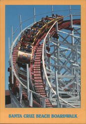 Roller Coaster at Santa Cruz Beach Boardwalk Postcard