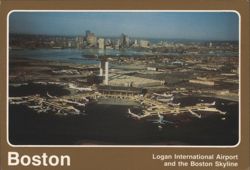 Logan International Airport and the Boston Skyline Postcard