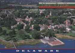 Aerial View of New Castle, Delaware Postcard