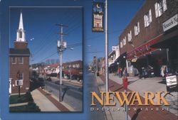 Newark, Delaware - Main Street & United Methodist Church Postcard