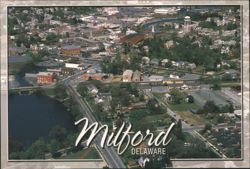 Aerial View of Milford, Delaware Postcard