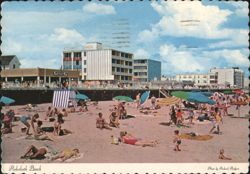 Rehoboth Beach Scene with Atlantic Sands Hotel Postcard
