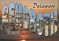 Rehoboth Beach, Delaware - Large Letter Views Postcard