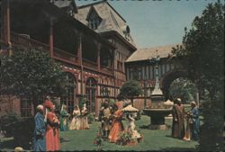 Belcourt Castle Courtyard with Costumed Hosts Postcard