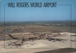 Will Rogers World Airport, Aerial View Postcard
