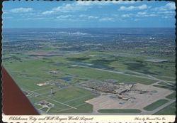 Aerial View of Will Rogers World Airport & Oklahoma City Postcard